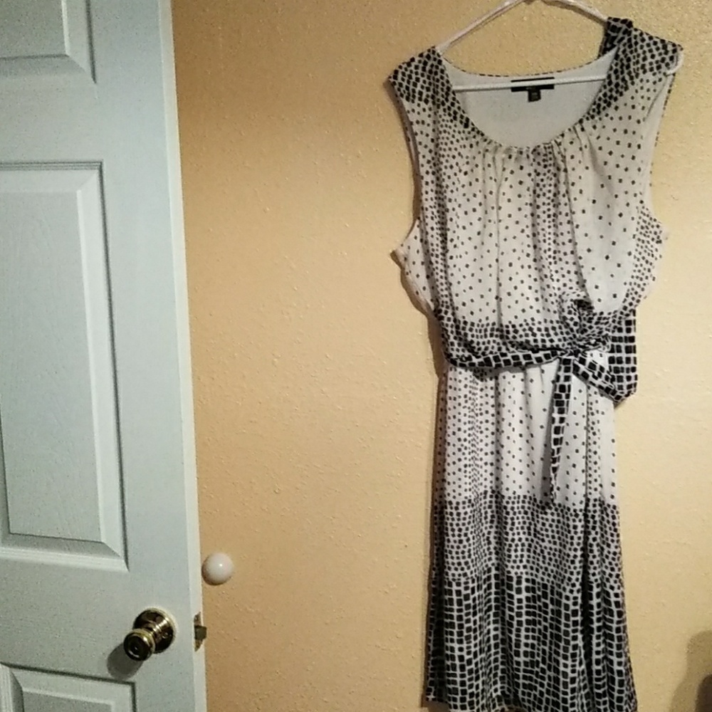 22W Black and White Dress